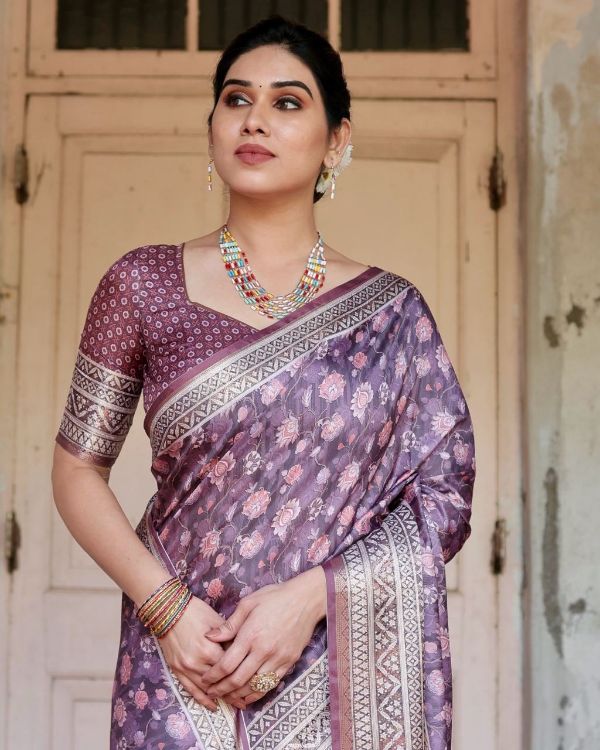 Picture of Admirable Silk Dark Magenta Saree