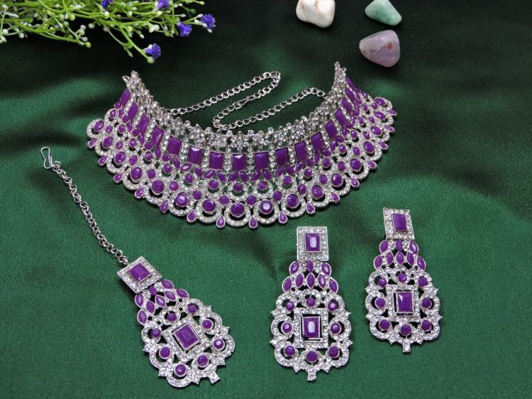 Picture of Elegant Alloy Purple Necklace