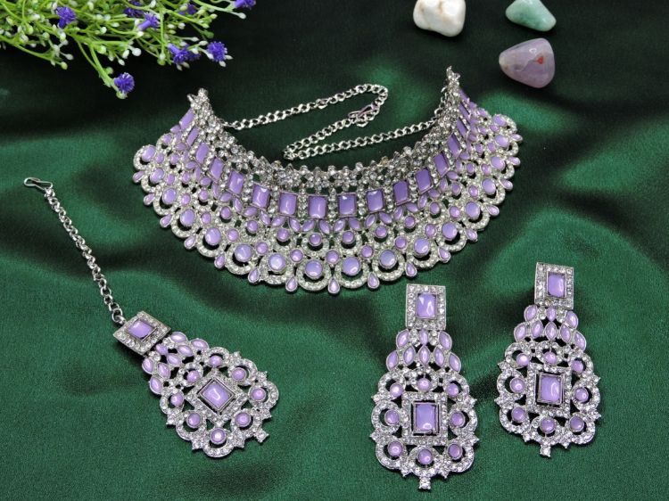 Picture of Elegant Alloy Purple Necklace