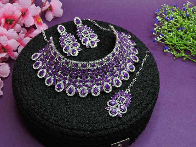 Picture of Appealing Alloy Purple Necklace