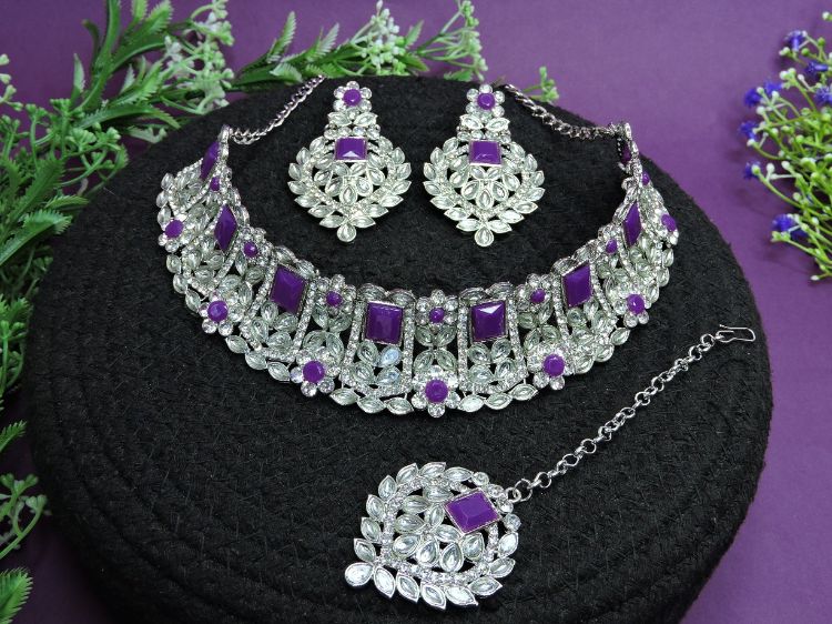 Picture of Classy Alloy Purple Necklace