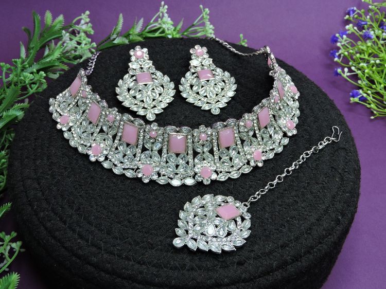 Picture of Exquisite Alloy Pink Necklace