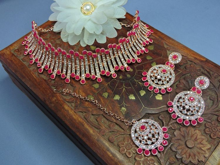 Picture of Beauteous Designer American Diamond Necklace