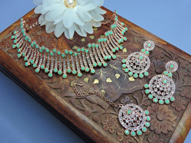 Picture of Statuesque Designer American Diamond Necklace