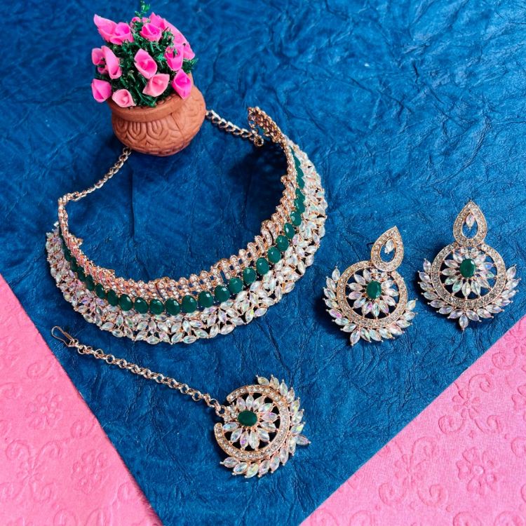 Picture of Shapely Designer American Diamond Necklace