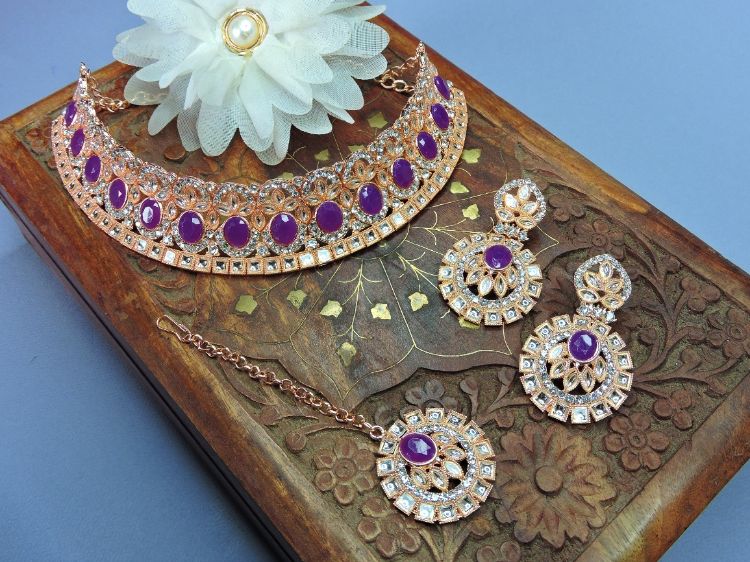 Picture of Fascinating Designer American Diamond Necklace