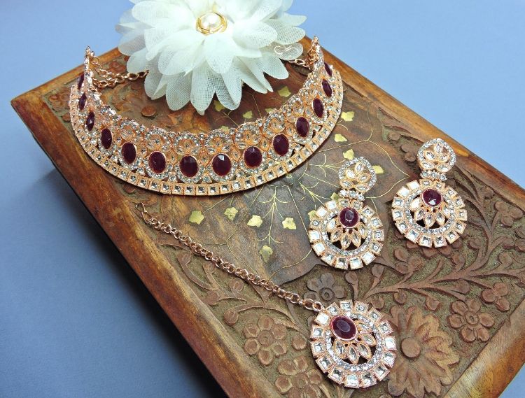 Picture of Enticing Designer American Diamond Necklace