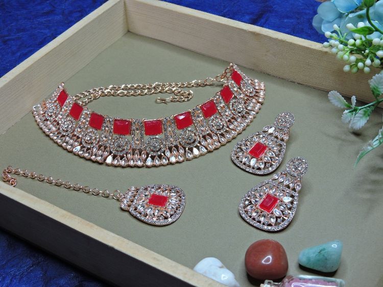 Picture of Resplendent Designer American Diamond Necklace