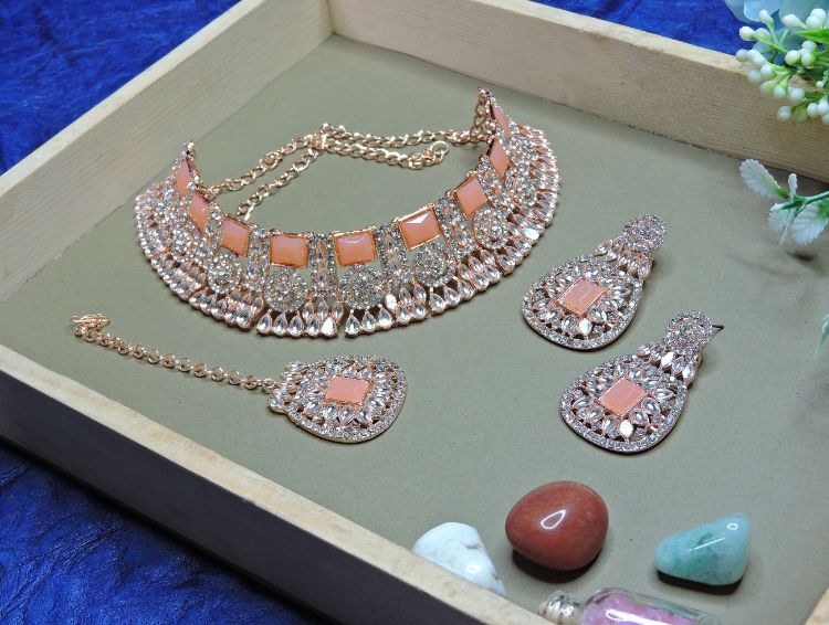 Picture of Well Formed Designer American Diamond Necklace