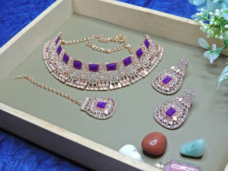 Picture of Wonderful Designer American Diamond Necklace