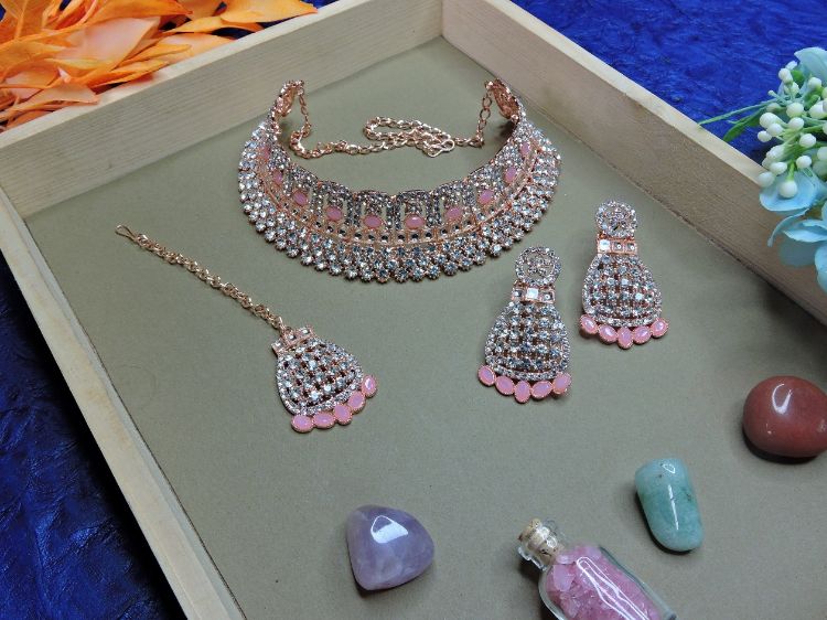 Picture of Stunning Designer American Diamond Necklace