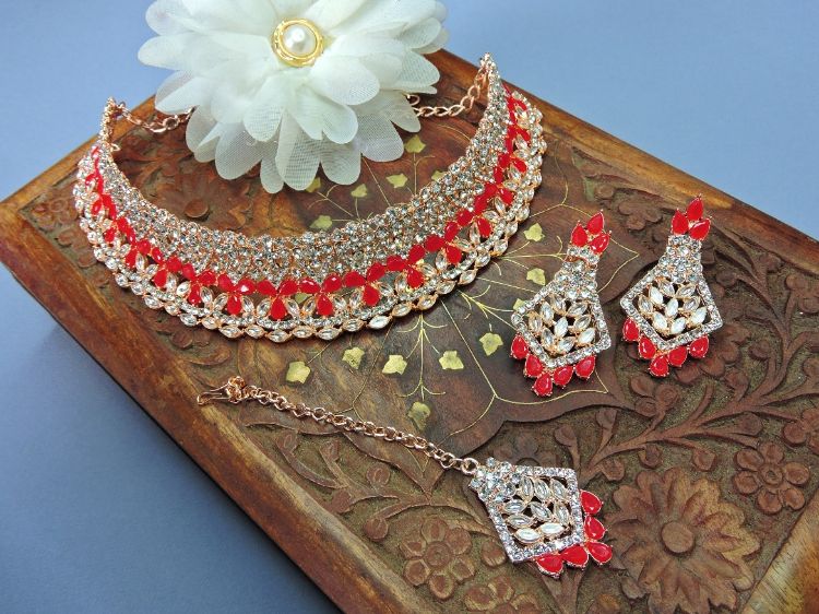 Picture of Shapely Designer American Diamond Necklace