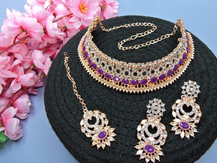 Picture of Fascinating Designer American Diamond Necklace