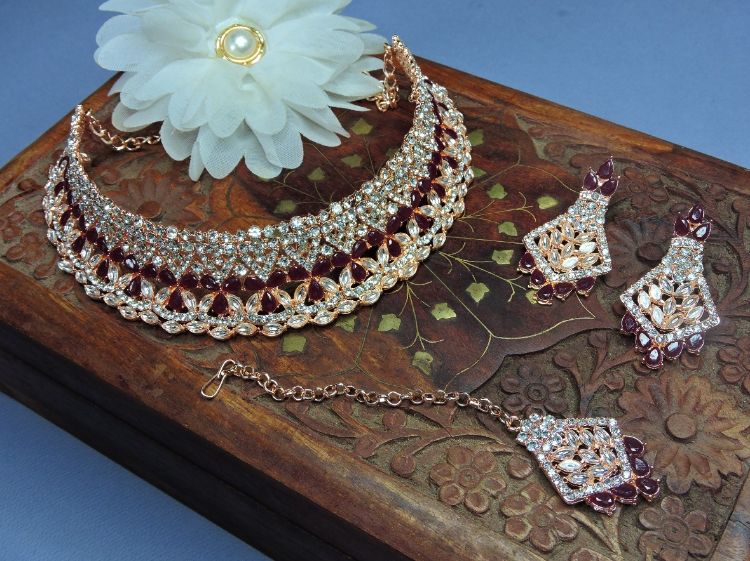 Picture of Lovely Designer American Diamond Necklace