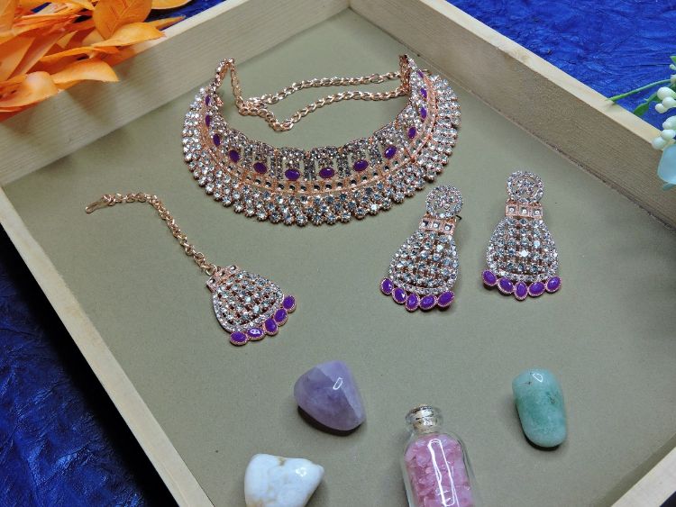 Picture of Statuesque Designer American Diamond Necklace