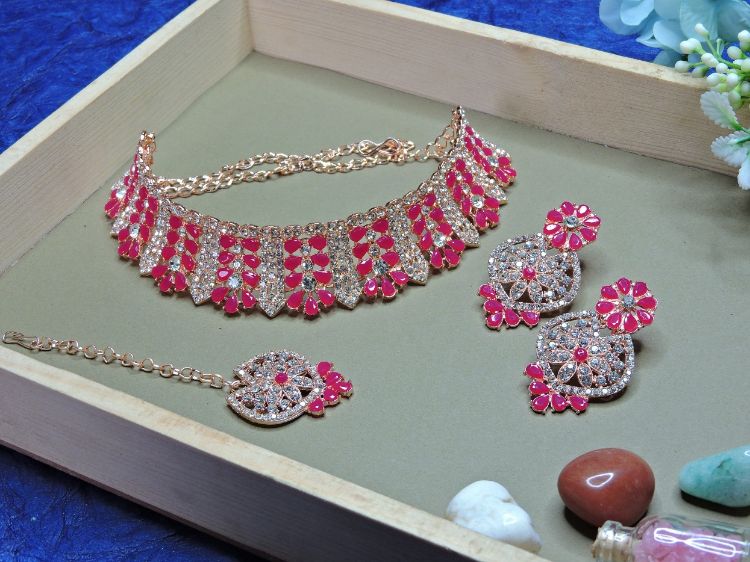 Picture of Ravishing Designer American Diamond Necklace