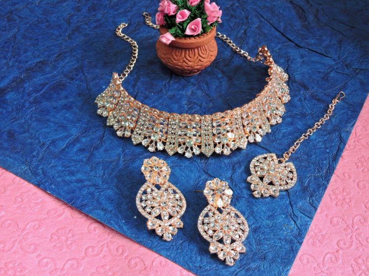 Picture of Enticing Designer American Diamond Necklace