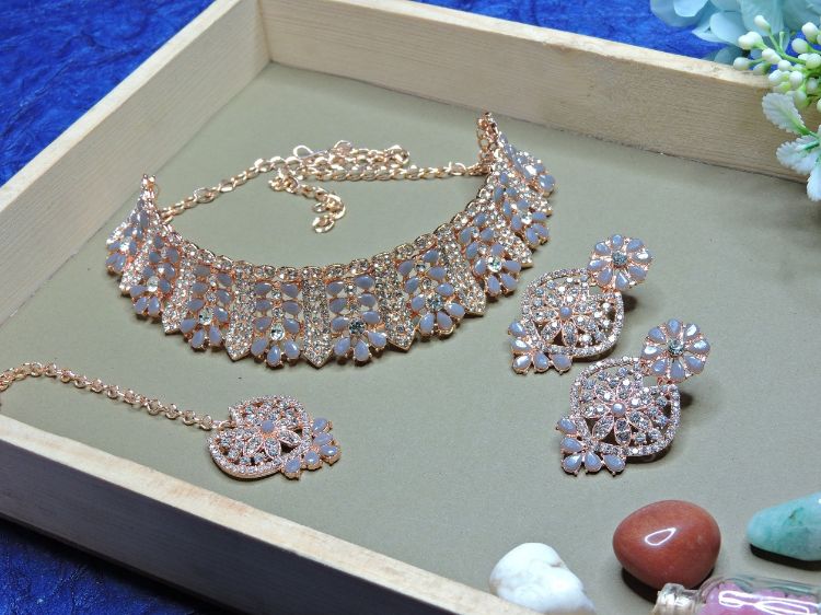 Picture of Magnificent Designer American Diamond Necklace