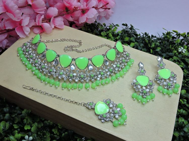 Picture of Shapely Designer American Diamond Necklace