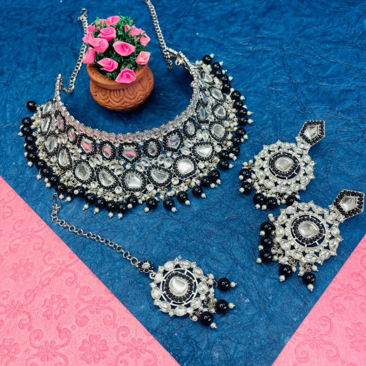 Picture of Admirable Designer American Diamond Black Necklace