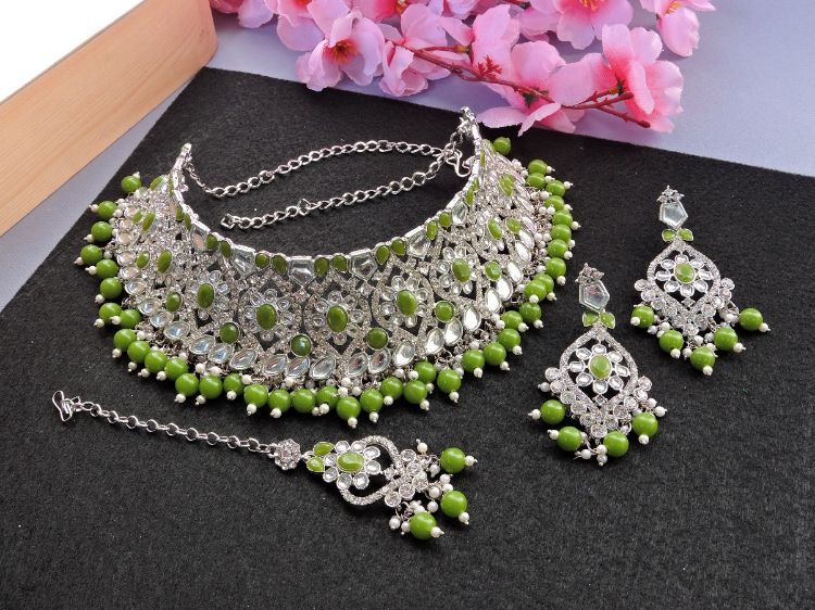 Picture of Shapely Designer American Diamond Necklace