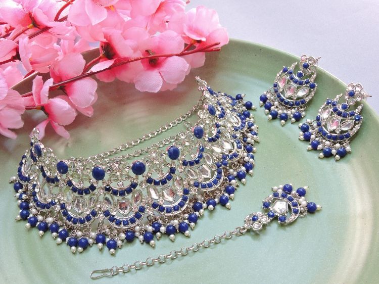 Picture of Shapely Designer American Diamond Necklace