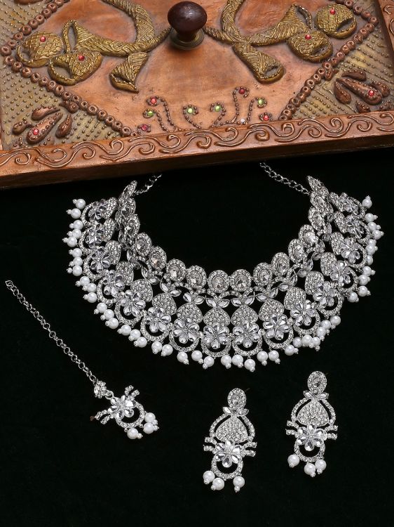 Picture of Superb Designer American Diamond Necklace