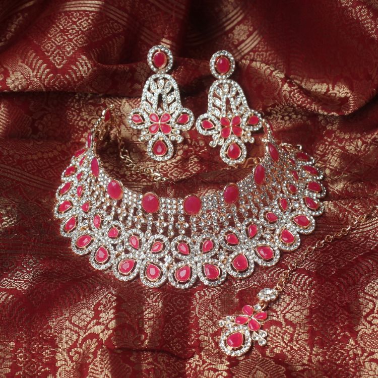 Picture of Superb Designer American Diamond Necklace