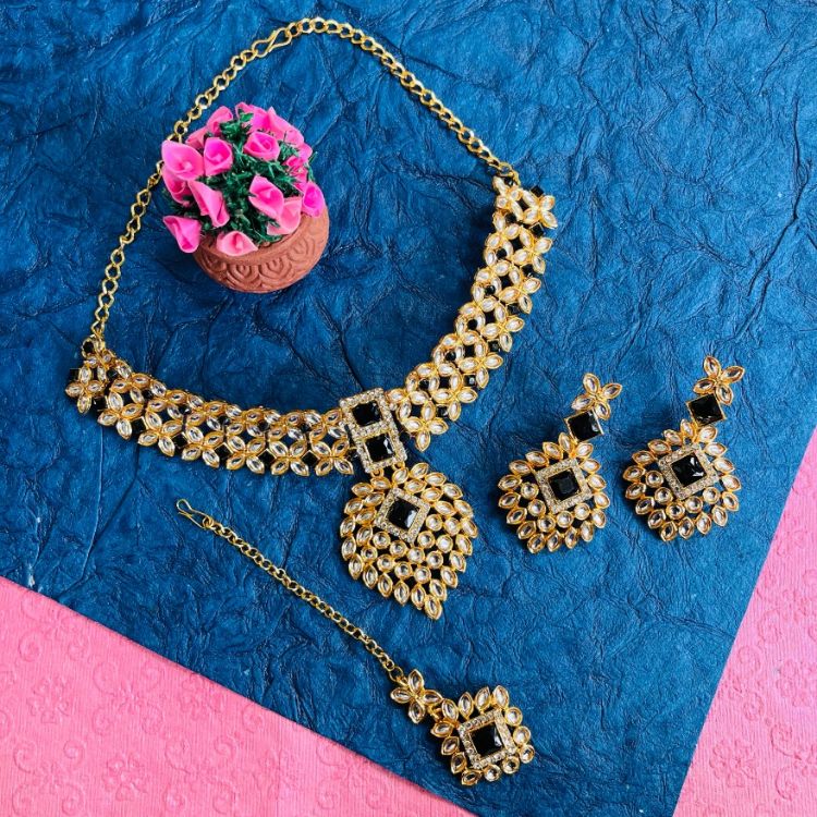 Picture of Grand Designer American Diamond Black Necklace