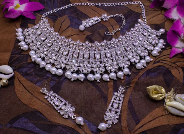 Picture of Enticing Designer American Diamond Necklace