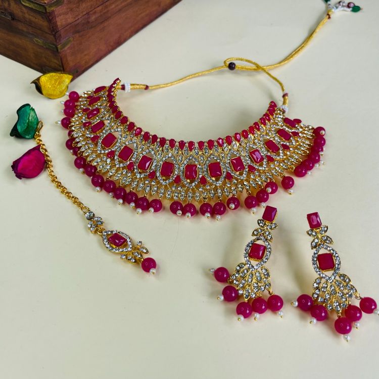 Picture of Stunning Designer American Diamond Necklace