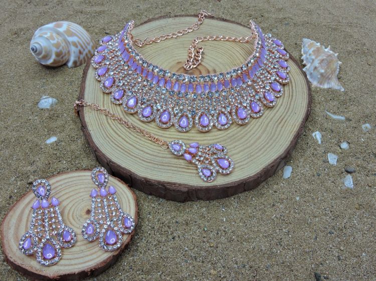 Picture of Statuesque Designer American Diamond Necklace