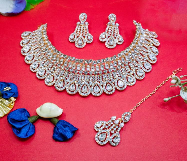 Picture of Fascinating Designer American Diamond Necklace