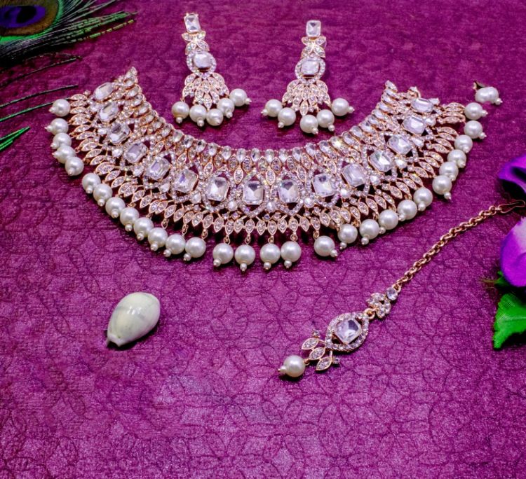 Picture of Stunning Designer American Diamond Necklace