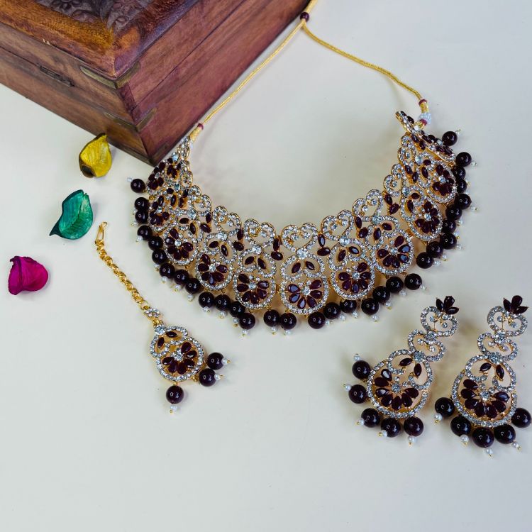 Picture of Appealing Designer American Diamond Necklace