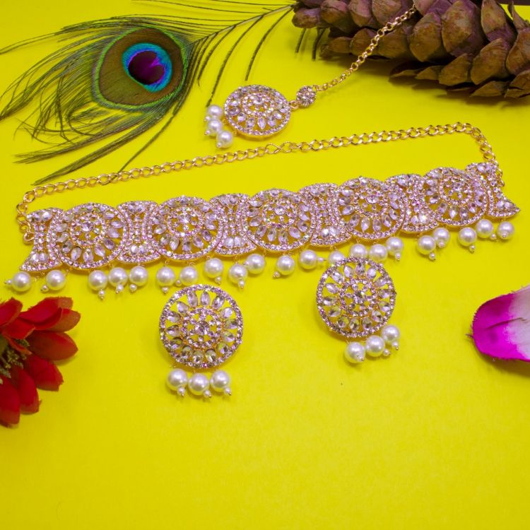 Picture of Delightful Designer American Diamond Necklace