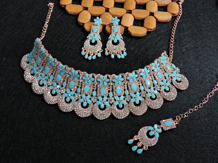 Picture of Statuesque Designer American Diamond Necklace