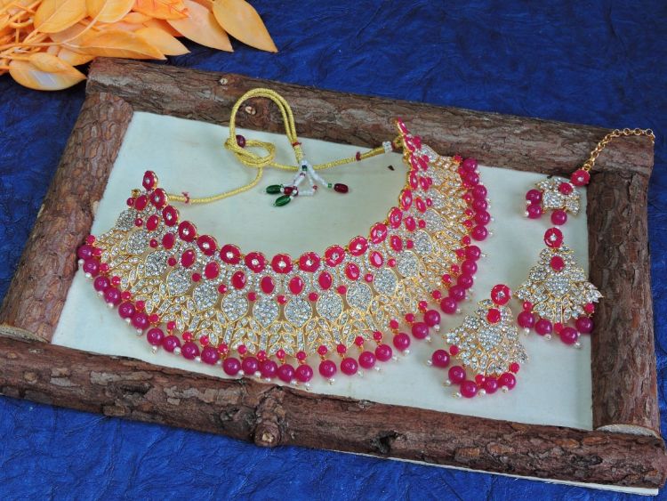 Picture of Fascinating Designer American Diamond Necklace