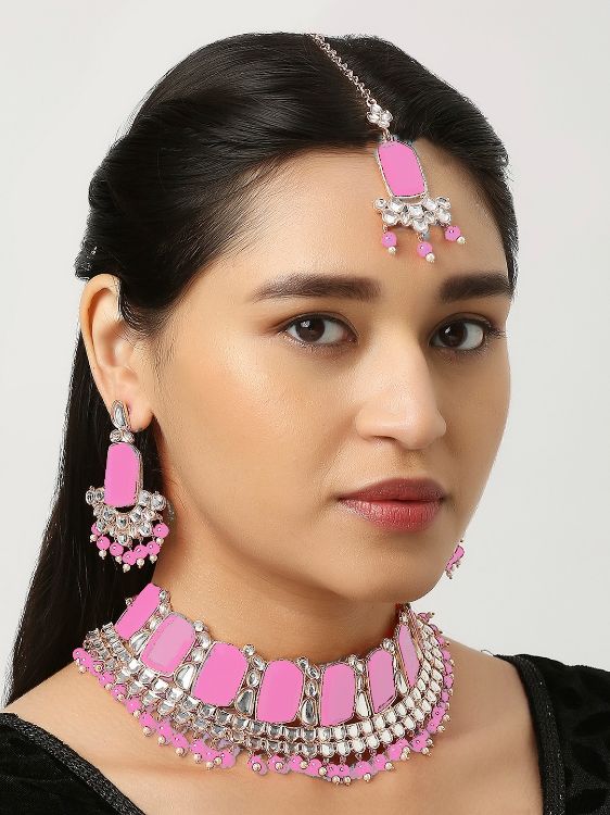 Picture of Grand Designer American Diamond Pink Necklace
