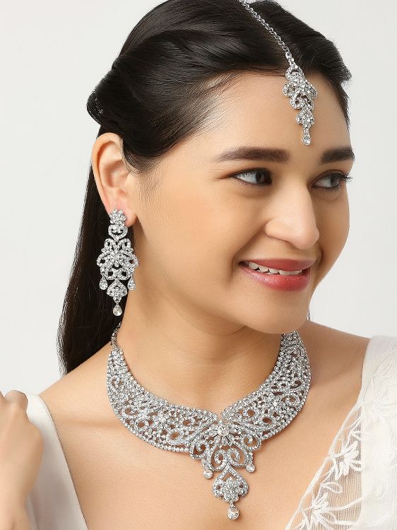 Picture of Well Formed Designer American Diamond Necklace