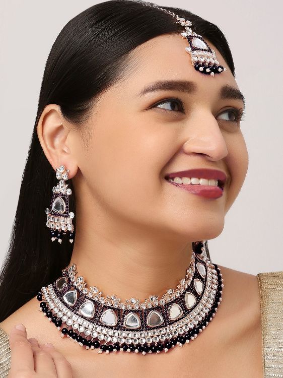 Picture of Excellent Designer American Diamond Black Necklace