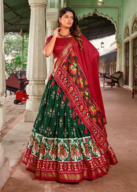 Picture of Beautiful Silk Multi Lehenga Choli