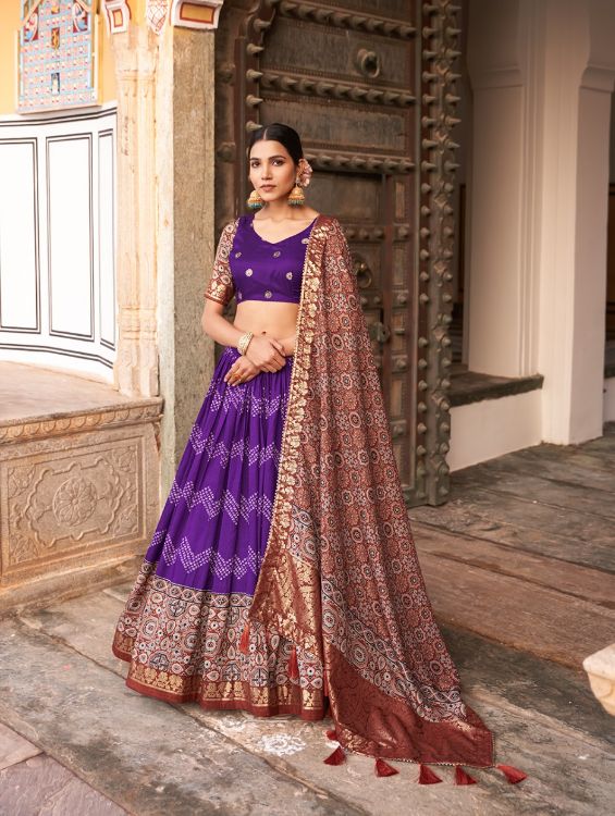 Picture of Classy Silk Purple Lehenga Choli