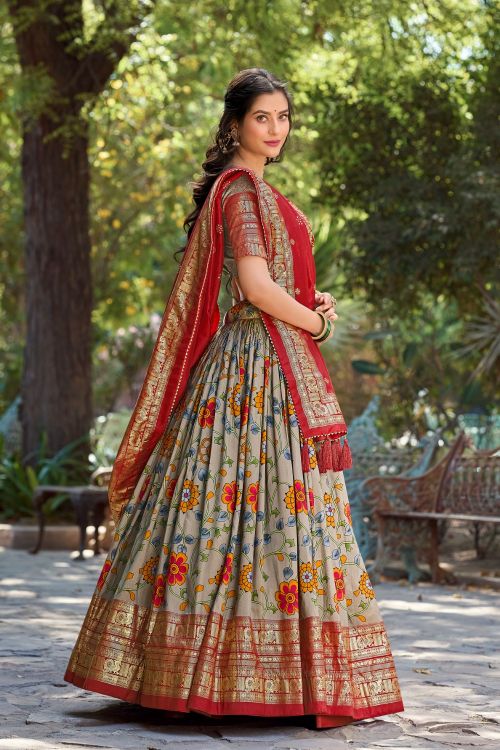 Picture of Beautiful Silk Grey Lehenga Choli