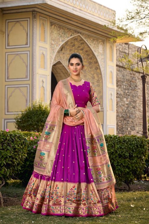 Picture of Beautiful Silk Purple Lehenga Choli