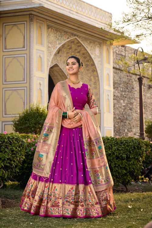 Picture of Beautiful Silk Purple Lehenga Choli