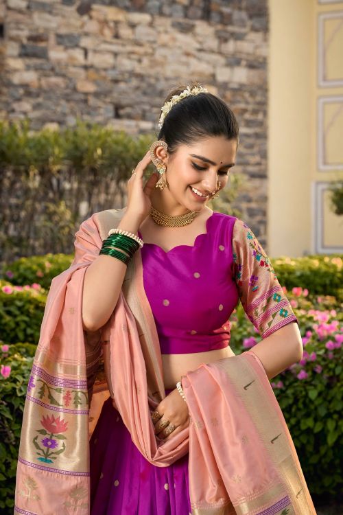Picture of Beautiful Silk Purple Lehenga Choli