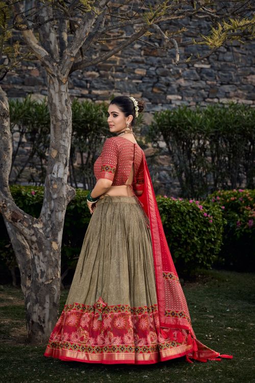 Picture of Magnificent Silk Beige Lehenga Choli