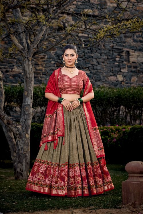 Picture of Magnificent Silk Beige Lehenga Choli