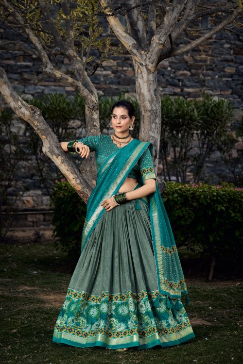 Picture of Amazing Silk Green Lehenga Choli